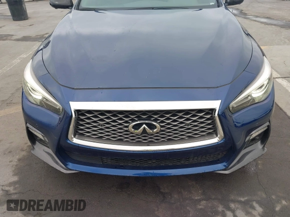 2020 Infiniti Q50 Red Sport 400 with VIN JN1FV7AP3LM630563, listed as a IAAI auction lot 42000146 with 63,327 mi miles and . Bid and sale history available at carsss.com. Image 12.