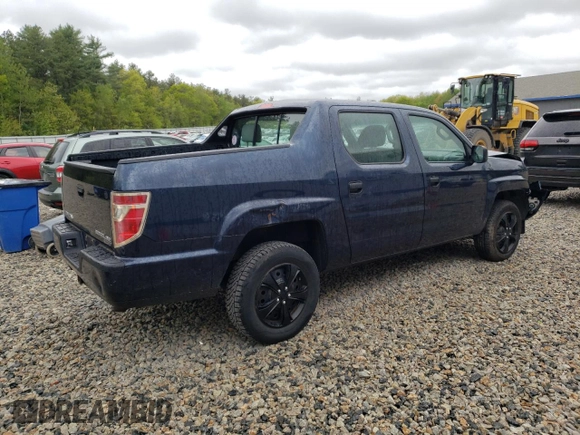 2012 Honda Ridgeline RT with VIN 5FPYK1F27CB454710, listed as a Copart auction lot 57634595 with 168,131 mi miles and Salvage title. Bid and sale history available at DreamBid. Image 3.
