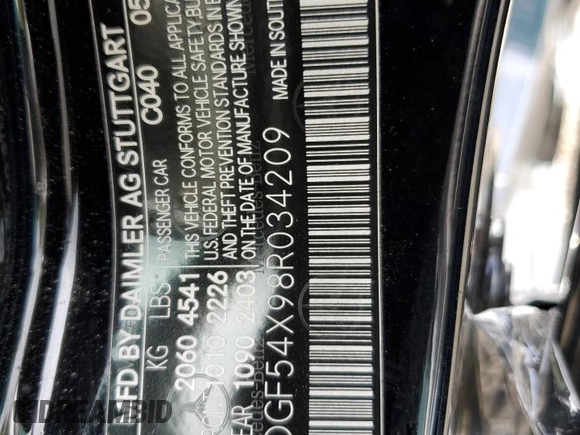 2008 Mercedes-Benz C 300 Sport with VIN WDDGF54X98R034209, listed as a Copart auction lot 59236495 with 110,626 mi miles and Salvage title. Bid and sale history available at DreamBid. Image 12.