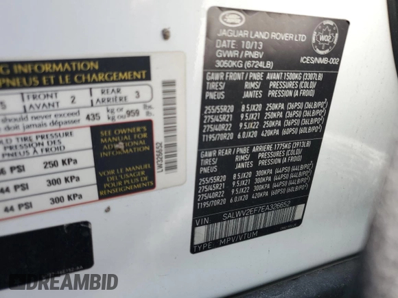 2014 Land Rover Range Rover Sport Autobiography with VIN SALWV2EF7EA326652, listed as a Copart auction lot 59309535 with 113,772 mi miles and Clean title. Bid and sale history available at DreamBid. Image 14.