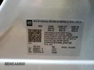2022 Chevrolet Equinox LT z VIN 3GNAXJEVXNL24471X, wystawiony jako Copart lot #53805995 z przebiegiem Nie podano mil oraz Nie do naprawy • Non repairable. Historia ofert i sprzedaży dostępna na DreamBid. Obrazek 13.