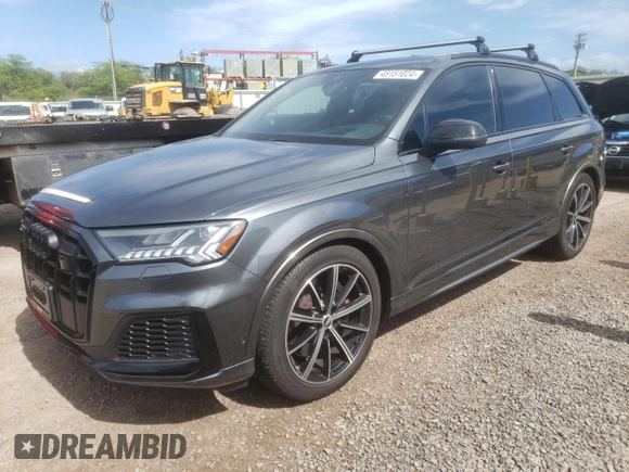 2022 Audi SQ7 Prestige z VIN WA1VWBF78ND005333, wystawiony jako Copart lot #45151024 z przebiegiem 12 813 mil mil oraz Czysty tytuł • Clean title. Historia ofert i sprzedaży dostępna na DreamBid. Obrazek 1.