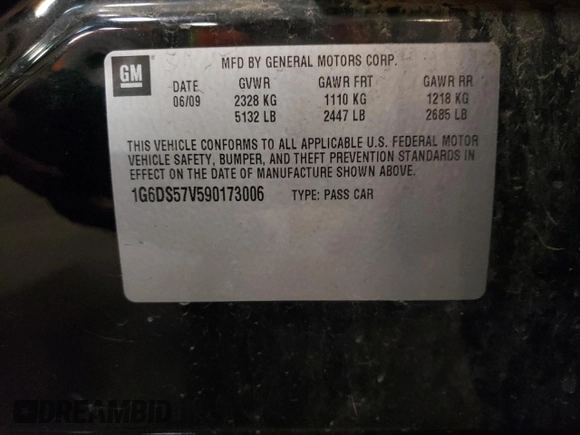 2009 Cadillac CTS AWD w/1SB with VIN 1G6DS57V590173006, listed as a Copart auction lot 76530524 with 131,750 mi miles and Clean Title. Bid and sale history available at carsss.com. Image 12.
