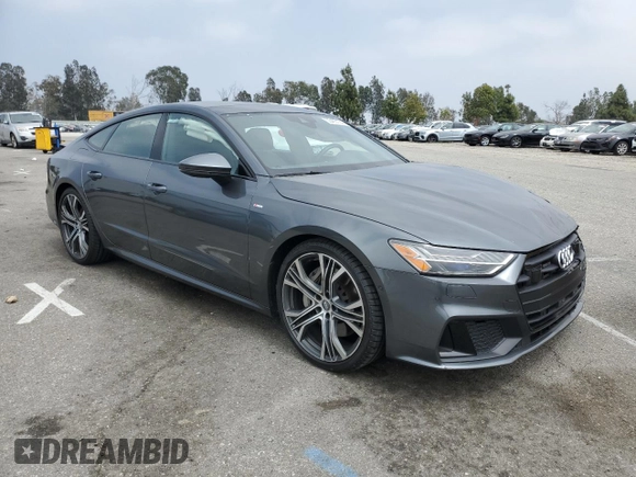 2020 Audi A7 Prestige with VIN WAUV2AF28LN057212, listed as a Copart auction lot 55405124 with 45,090 mi miles and Salvage Title. Bid and sale history available at carsss.com. Image 4.