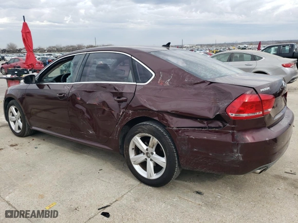 2013 Volkswagen Passat SE with VIN 1VWBP7A32DC084183, listed as a Copart auction lot 88005955 with 184,971 mi miles and Salvage Title. Bid and sale history available at carsss.com. Image 2.