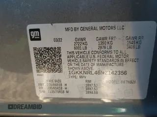 2022 GMC Acadia SLE with VIN 1GKKNRL46NZ142356, listed as a IAAI auction lot 41754376 with 41,905 mi miles. Bid and sale history available at carsss.com. Image 9.