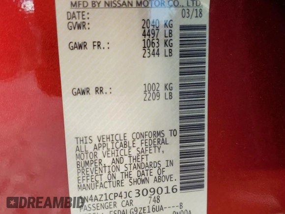 2018 Nissan LEAF SL with VIN 1N4AZ1CP4JC309016, listed as a Copart auction lot 88722875 with 59,146 mi miles and Salvage Title. Bid and sale history available at DreamBid. Image 16.