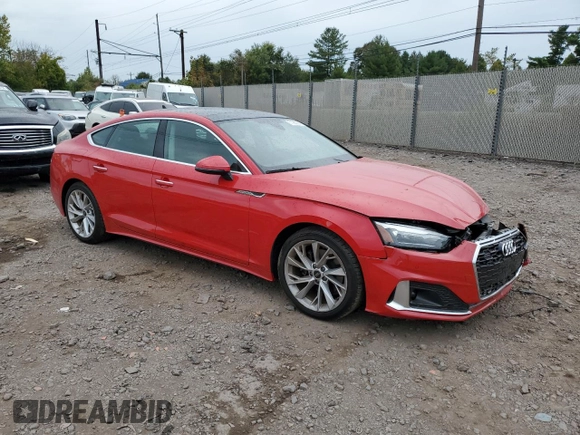 2022 Audi A5 Sportback Premium with VIN WAUABCF51NA011980, listed as a Copart auction lot 71982364 with 8,077 mi miles and Salvage Title. Bid and sale history available at carsss.com. Image 4.