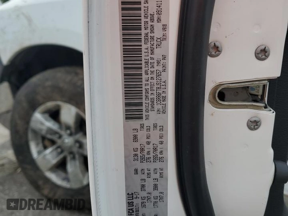 2018 Ram 1500 Tradesman with VIN 1C6RR6FT8JS127657, listed as a Copart auction lot 57570605 with 168,311 mi miles and Salvage title. Bid and sale history available at DreamBid. Image 12.