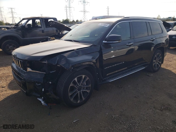 2021 Jeep Grand Cherokee L Overland with VIN 1C4RJKDT1M8198972, listed as a Copart auction lot 71615644 with 21,472 mi miles and Salvage Title. Bid and sale history available at carsss.com. Image 1.