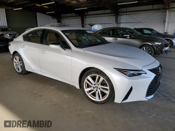 2021 Lexus IS 300 with VIN JTHCA1D25M5111064, listed as a Copart auction lot 57468785 with 18,281 mi miles and Salvage title. Bid and sale history available at DreamBid. Image 4.