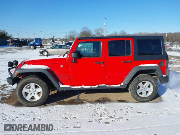 2018 Jeep Wrangler JK Unlimited Sport with VIN 1C4BJWDG9JL874850, listed as a IAAI auction lot 41482613 with 80,669 mi miles. Bid and sale history available at carsss.com. Image 14.