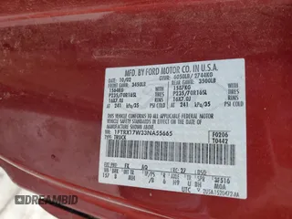 2003 Ford F-150 XL with VIN 1FTRX17W33NA55665, listed as a Copart auction lot 47348395 with 181,219 mi miles and Clean Title. Bid and sale history available at carsss.com. Image 12.