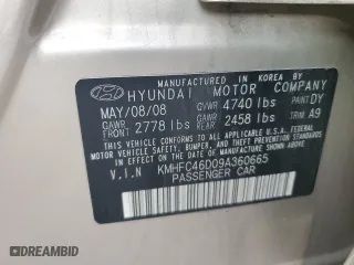 2009 Hyundai Azera GLS with VIN KMHFC46D09A360665, listed as a Copart auction lot 71665544 with 143,711 mi miles and Salvage Title. Bid and sale history available at carsss.com. Image 12.