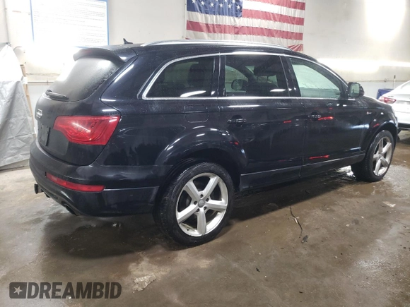 2012 Audi Q7 S line with VIN WA1DGAFE1CD009562, listed as a Copart auction lot 45904125 with 124,378 mi miles and Salvage title. Bid and sale history available at DreamBid. Image 3.