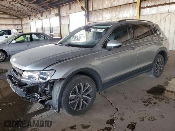 2019 Volkswagen Tiguan SE with VIN 3VV3B7AXXKM162862, listed as a Copart auction lot 44827135 with 57,072 mi miles and Salvage Title. Bid and sale history available at DreamBid. Image 1.