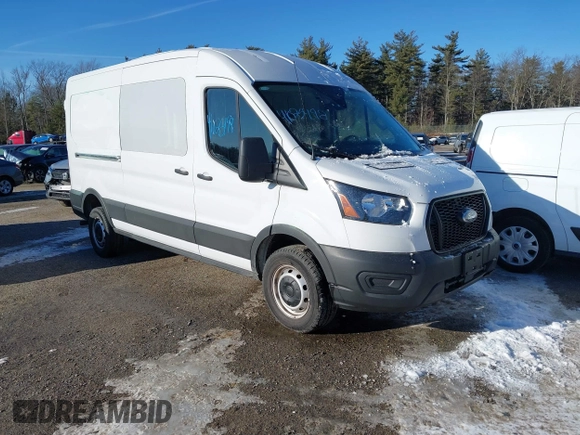 2023 Ford Transit Cargo with VIN 1FTBR1C84PKB27872, listed as a IAAI auction lot 41025498 with 6,710 mi miles and . Bid and sale history available at DreamBid. Image 1.