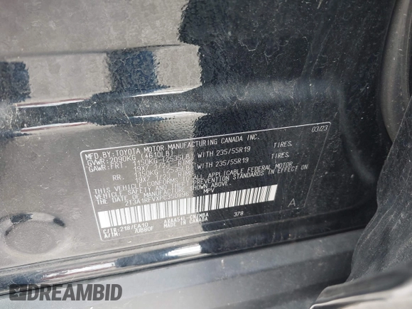 2023 Toyota RAV4 XLE Premium with VIN 2T3A1RFVXPC350896, listed as a IAAI auction lot 42345303 with 26,058 mi miles and . Bid and sale history available at DreamBid. Image 9.