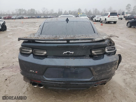 2019 Chevrolet Camaro ZL1 with VIN 1G1FK1R60K0111144, listed as a Copart auction lot 43147475 with 46,725 mi miles and Salvage Title. Bid and sale history available at carsss.com. Image 6.
