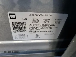 2021 Chevrolet Traverse RS with VIN 1GNERJKW5MJ210958, listed as a Copart auction lot 69652254 with 49,035 mi miles and Clean Title. Bid and sale history available at carsss.com. Image 15.