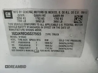 2016 Chevrolet Silverado 1500 LT with VIN 3GCUKREC8GG375823, listed as a Copart auction lot 55249625 with 113,232 mi miles and Salvage Title. Bid and sale history available at DreamBid. Image 13.