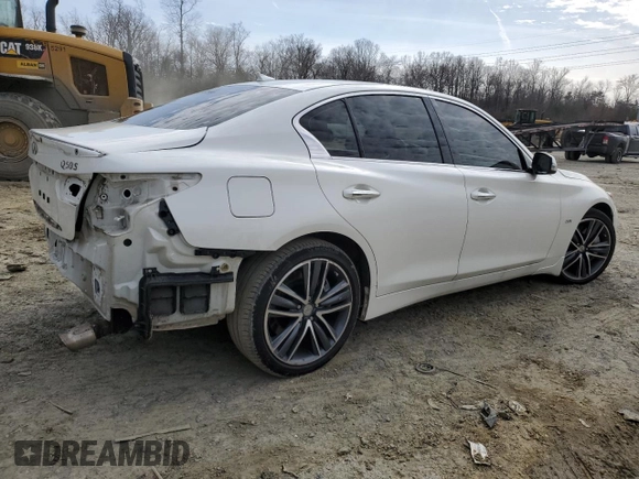 2016 Infiniti Q50 with VIN JN1EV7AR7GM346324, listed as a Copart auction lot 45091635 with 92,050 mi miles and Salvage Title. Bid and sale history available at DreamBid. Image 3.