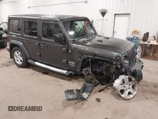 2019 Jeep Wrangler Unlimited Sport S z VIN 1C4HJXDN4KW590346, wystawiony jako IAAI lot #41084160 z przebiegiem 58 813 mil mil oraz . Historia ofert i sprzedaży dostępna na DreamBid. Obrazek 1.
