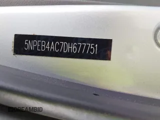 2013 Hyundai Sonata GLS z VIN 5NPEB4AC7DH677751, wystawiony jako IAAI lot #42267980 z przebiegiem Nie podano mil oraz . Historia ofert i sprzedaży dostępna na DreamBid. Obrazek 9.
