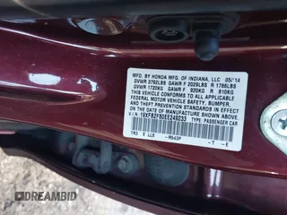 2014 Honda Civic Sedan EX with VIN 19XFB2F80EE249233, listed as a IAAI auction lot 41654087 with 119,126 mi miles. Bid and sale history available at carsss.com. Image 9.