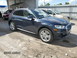 2018 Audi Q5 Premium Plus with VIN WA1BNAFY4J2083350, listed as a Copart auction lot 62327315 with 64,017 mi miles and Salvage title. Bid and sale history available at DreamBid. Image 4.