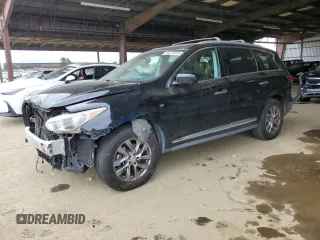 2015 Infiniti QX60 with VIN 5N1AL0MNXFC550987, listed as a Copart auction lot 54273975 with 104,577 mi miles and Salvage Title. Bid and sale history available at carsss.com. Image 1.