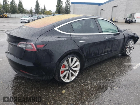 2018 Tesla Model 3 Long Range Battery with VIN 5YJ3E1EB2JF186075, listed as a Copart auction lot 45174215 with Not Provided miles and Salvage Title. Bid and sale history available at DreamBid. Image 3.