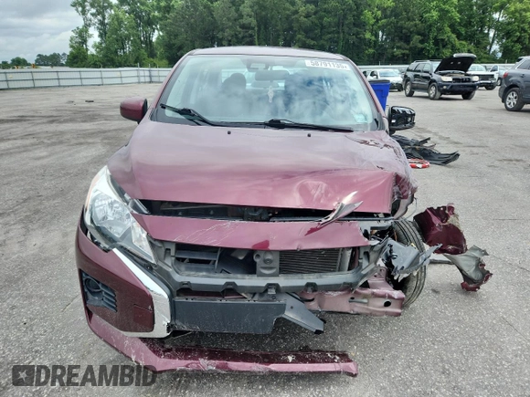 2021 Mitsubishi Mirage ES with VIN ML32FUFJXMHF00744, listed as a Copart auction lot 58791135 with 52,444 mi miles and Salvage title. Bid and sale history available at DreamBid. Image 5.