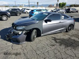 2020 Honda Civic Si Coupe with VIN 2HGFC3A50LH752828, listed as a Copart auction lot 45753145 with 100,464 mi miles and Salvage Title. Bid and sale history available at carsss.com. Image 1.