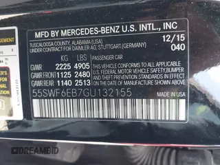 2016 Mercedes-Benz C 450 AMG with VIN 55SWF6EB7GU132155, listed as a IAAI auction lot 41810134 with 108,797 mi miles and . Bid and sale history available at carsss.com. Image 9.