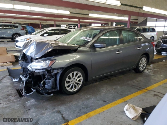 2019 Nissan Sentra SV with VIN 3N1AB7AP7KL612823, listed as a Copart auction lot 43204235 with 105,299 mi miles and Salvage Title. Bid and sale history available at carsss.com. Image 1.