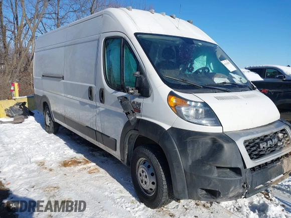 2020 Ram ProMaster Cargo with VIN 3C6URVJGXLE122352, listed as a IAAI auction lot 41331553 with 492,649 mi miles and . Bid and sale history available at carsss.com. Image 1.