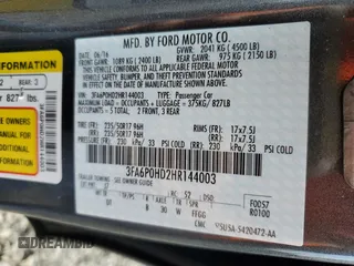 2017 Ford Fusion SE with VIN 3FA6P0HD2HR144003, listed as a Copart auction lot 51255675 with Not Provided miles and Salvage Title. Bid and sale history available at carsss.com. Image 12.