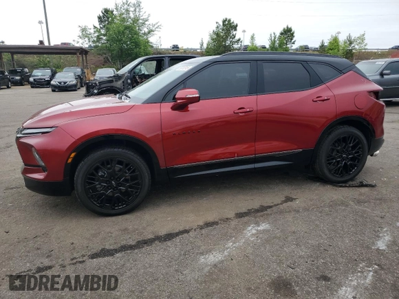 2023 Chevrolet Blazer RS with VIN 3GNKBKRS9PS225076, listed as a Copart auction lot 55012315 with 7,157 mi miles and Salvage title. Bid and sale history available at DreamBid. Image 1.