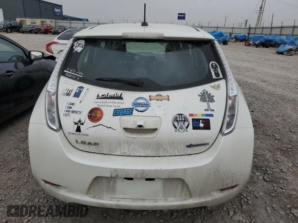 2015 Nissan LEAF SV with VIN 1N4AZ0CPXFC305179, listed as a Copart auction lot 48377205 with 101,476 mi miles and Salvage Title. Bid and sale history available at carsss.com. Image 6.