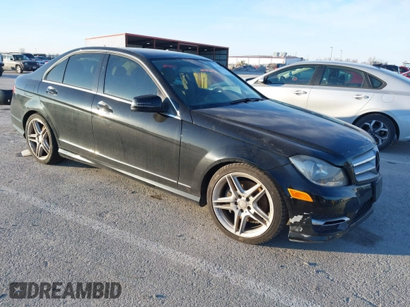 2013 Mercedes-Benz C 300 Sport with VIN WDDGF8AB0DR249949, listed as a IAAI auction lot 41396567 with Not Provided miles and . Bid and sale history available at carsss.com. Image 1.