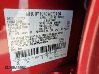 2023 Ford Mustang Mach-E Select with VIN 3FMTK1R41PMA68569, listed as a Copart auction lot 55359085 with 18,927 mi miles and Salvage title. Bid and sale history available at DreamBid. Image 13.