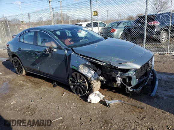 2023 Mazda 3 S Preferred with VIN 3MZBPACM9PM362230, listed as a Copart auction lot 43899615 with 19,826 mi miles and Salvage Title. Bid and sale history available at DreamBid. Image 4.