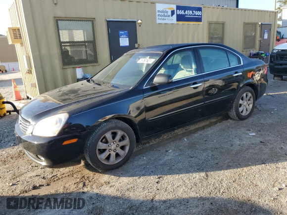 2007 Kia Optima EX with VIN KNAGE124375157960, listed as a Copart auction lot 43616745 with 200,596 mi miles and Clean Title. Bid and sale history available at carsss.com. Image 1.