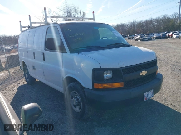 2013 Chevrolet Express Cargo with VIN 1GCZGTBG9D1109295, listed as a IAAI auction lot 41379334 with 91,422 mi miles and . Bid and sale history available at DreamBid. Image 1.