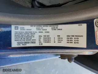 2005 Chevrolet Colorado 1SC LS Z85 with VIN 1GCCS136658170658, listed as a Copart auction lot 88524385 with 157,654 mi miles and Salvage Title. Bid and sale history available at carsss.com. Image 14.