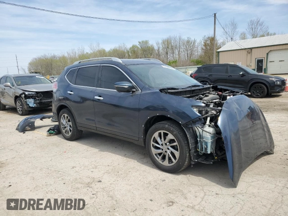 2015 Nissan Rogue SL with VIN 5N1AT2MV9FC906096, listed as a Copart auction lot 53348705 with 119,287 mi miles and Salvage Title. Bid and sale history available at DreamBid. Image 4.