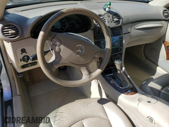 2006 Mercedes-Benz CLK 3.5L with VIN WDBTK56G86T056136, listed as a Copart auction lot 53261395 with 129,834 mi miles and Salvage Title. Bid and sale history available at carsss.com. Image 8.