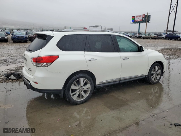 2016 Nissan Pathfinder Platinum with VIN 5N1AR2MM8GC650783, listed as a Copart auction lot 47889795 with 84,366 mi miles and Salvage Title. Bid and sale history available at carsss.com. Image 3.