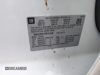 2015 Chevrolet Tahoe Commercial z VIN 1GNLC2EC1FR721538, wystawiony jako IAAI lot #42274601 z przebiegiem 138 991 mil mil oraz . Historia ofert i sprzedaży dostępna na DreamBid. Obrazek 9.